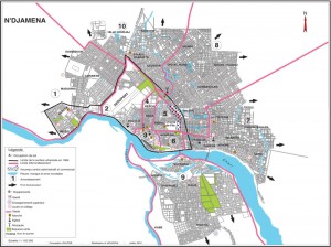 la carte Administrative de la ville de N'Djamena