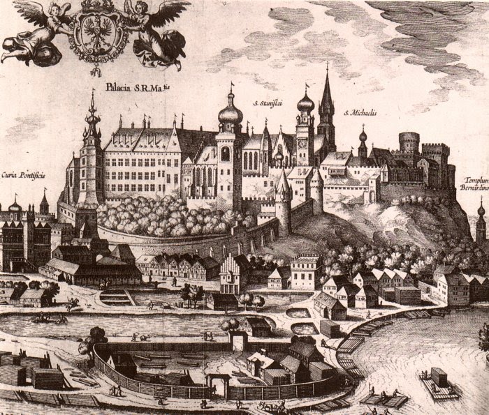 Dessin médiéval de la colline de Wawel
