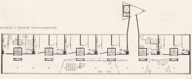 plan 5ème étage (source: Interbau Berlin 1957. Amtlicher Katalog)